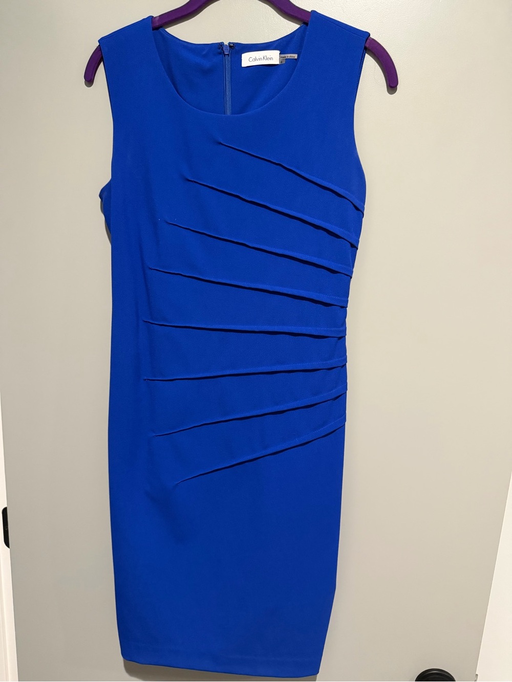 Calvin Klein Cobalt Blue Sleeveless Sheath Dress